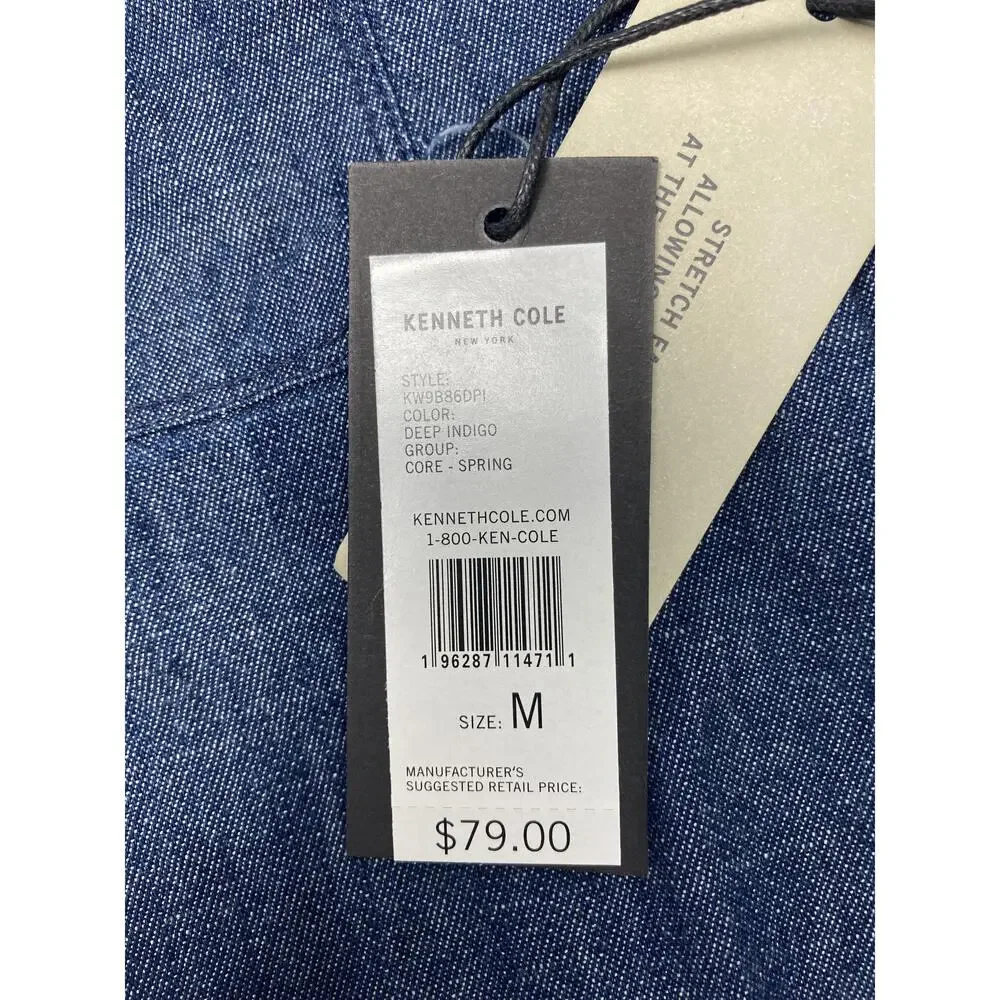 Kenneth Cole Slim-Fit Organic Stretch Denim Shirt‎ Sz M - Picture 9 of 14